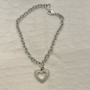 Silver Heart Pendant Bracelet